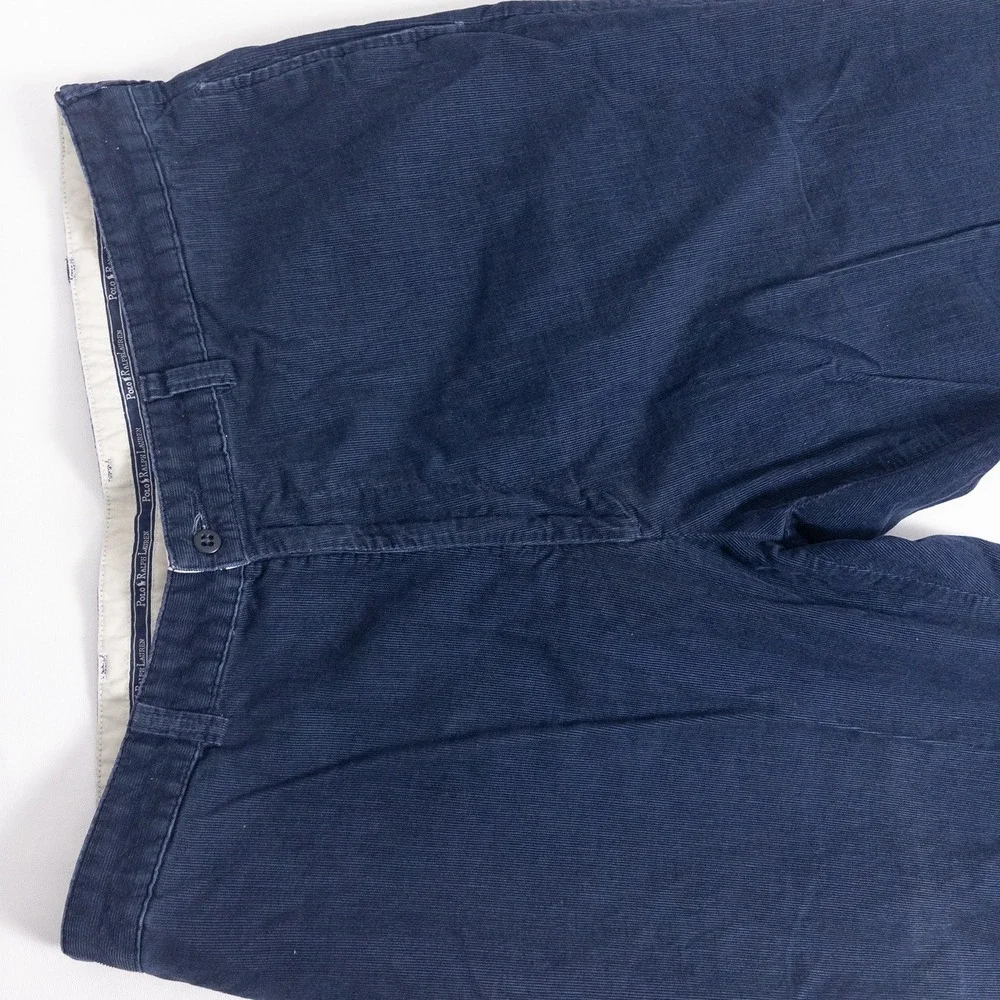 Polo Ralph Lauren Corduroy Pants Mens 36 Navy Blue Vintage 90s Straight Fit USA‎